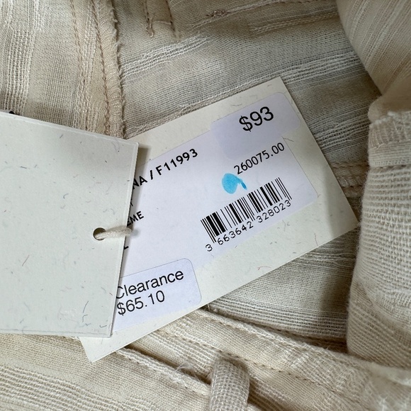 FRNCH Paris Millena Paper Bag Waist Shorts Sz L Cream Cotton NWT - Picture 12 of 14